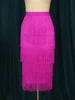Bodycon High Waist Stretch Sheath Fringe Pencil Tassel Girl Skirts