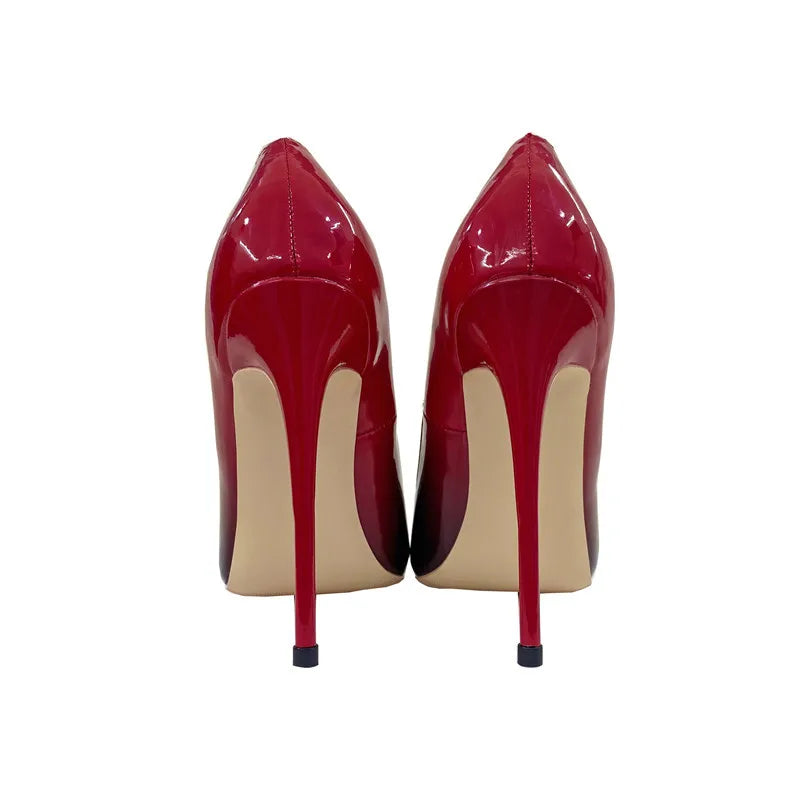 Cross-border Foreign Trade Wholesale 2026 New Gradient Color Socialite Slip-On Summer Women's High-heeled Shoes 12CM Pointed-toe