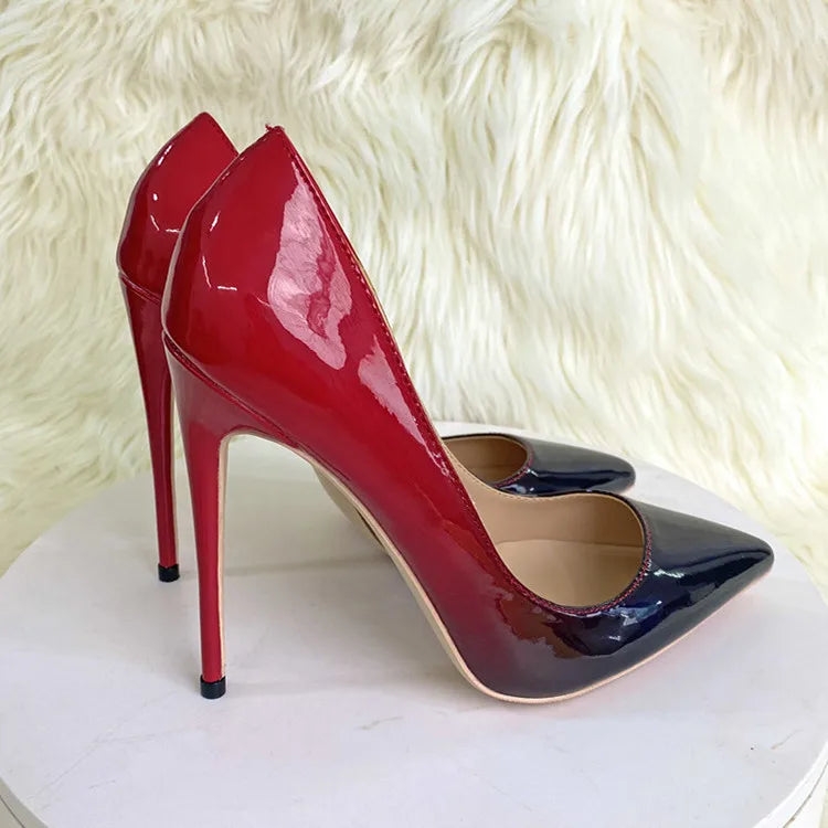 Cross-border Foreign Trade Wholesale 2026 New Gradient Color Socialite Slip-On Summer Women's High-heeled Shoes 12CM Pointed-toe