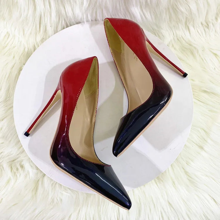 Cross-border Foreign Trade Wholesale 2026 New Gradient Color Socialite Slip-On Summer Women's High-heeled Shoes 12CM Pointed-toe