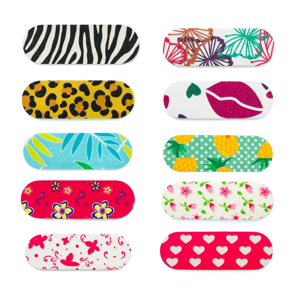 50Pcs Nail Files Double Sided Boards Mini Fingernail Files Colorful Sanding Block Gel Polishing Foam Manicure Pedicure Tool