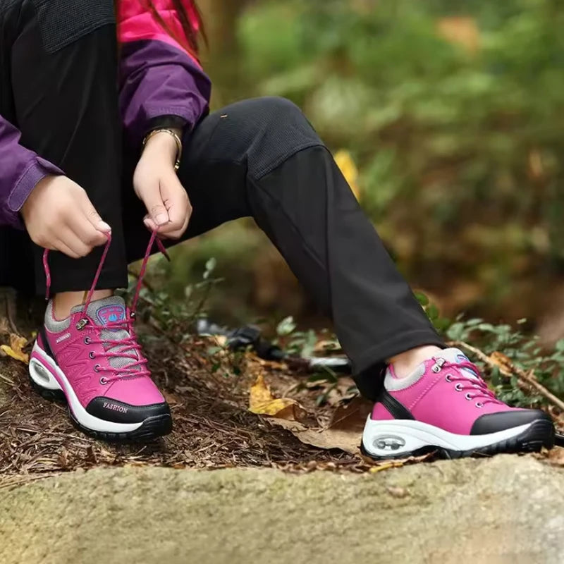 Ladies Sneakers Comfortable Breathable Platform Shoes Lace Up Female Casual Shoes for Women Outdoor Mountaineering Short Boots