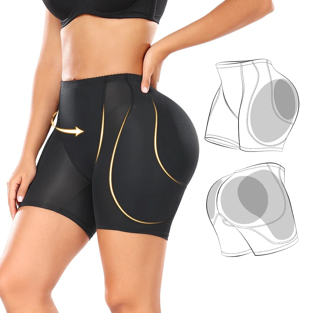 Hip Dip Pads for Women Hip Padded Underwear Butt Lifter 4 Pads Tummy Control Panty Butt Enhancer Booty Lifter Shapewear Shorts