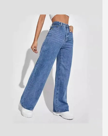 Straight-leg Loose Washed Jeans For Women, Retro, Stylish, Casual, Versatile Long Pants For Ladies