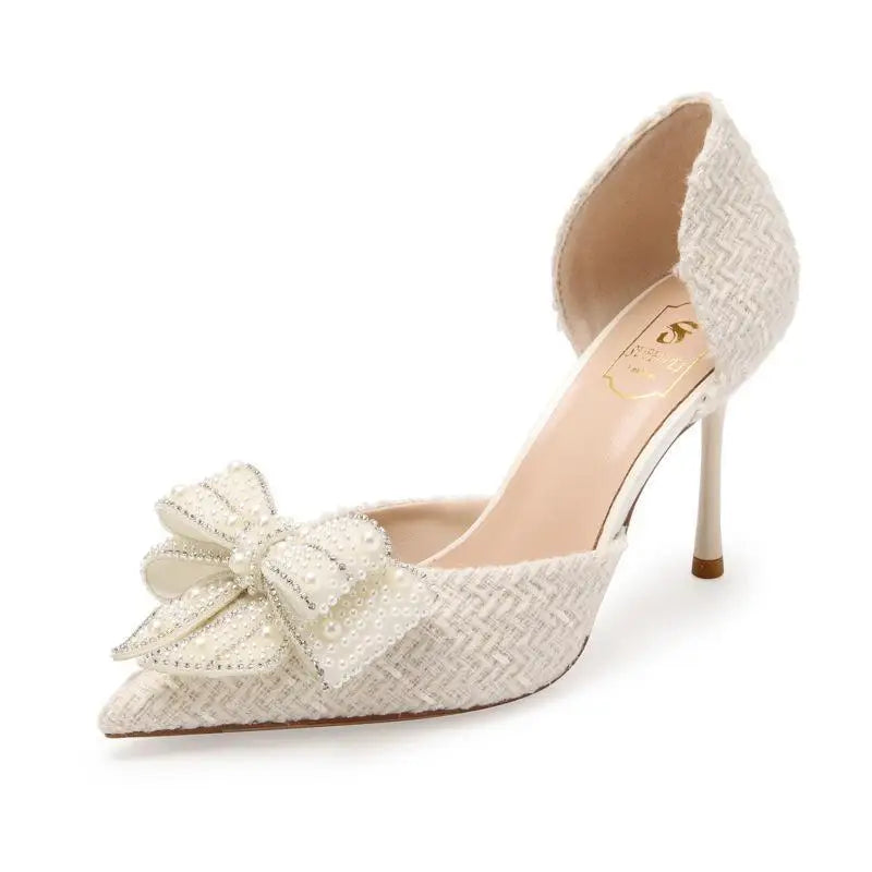 Ladies new luxury high heels pointed elegant pumps Hollow water drill single shoes ladies fashion comfortable sandals Zapatos