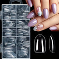 120 Pieces of Transparent Coffin/Mandarin/Aprilion/Square/Oval/Other Shape Style Boxed Nails, 12 Different Sizes Full Cover Acrylic Press-On Nails, Suitable for Home DIY Nail Art and Nail Salons, or as a Gift for Women's Nail