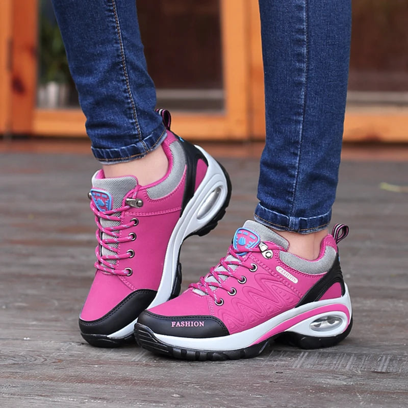 Ladies Sneakers Comfortable Breathable Platform Shoes Lace Up Female Casual Shoes for Women Outdoor Mountaineering Short Boots