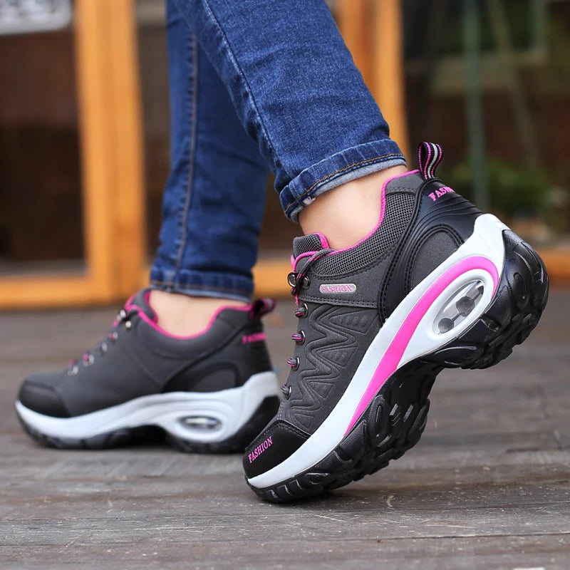 Ladies Sneakers Comfortable Breathable Platform Shoes Lace Up Female Casual Shoes for Women Outdoor Mountaineering Short Boots