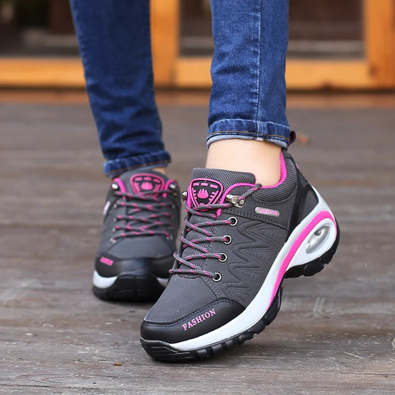 Ladies Sneakers Comfortable Breathable Platform Shoes Lace Up Female Casual Shoes for Women Outdoor Mountaineering Short Boots
