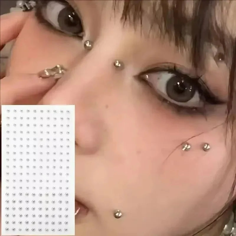 180pcs Non Piercing Lip Nails Sticker Selfadhesive Waterproof Reusable Fake Lip Nail Eyebrow Nose Ring Body Belly Button Jewelry