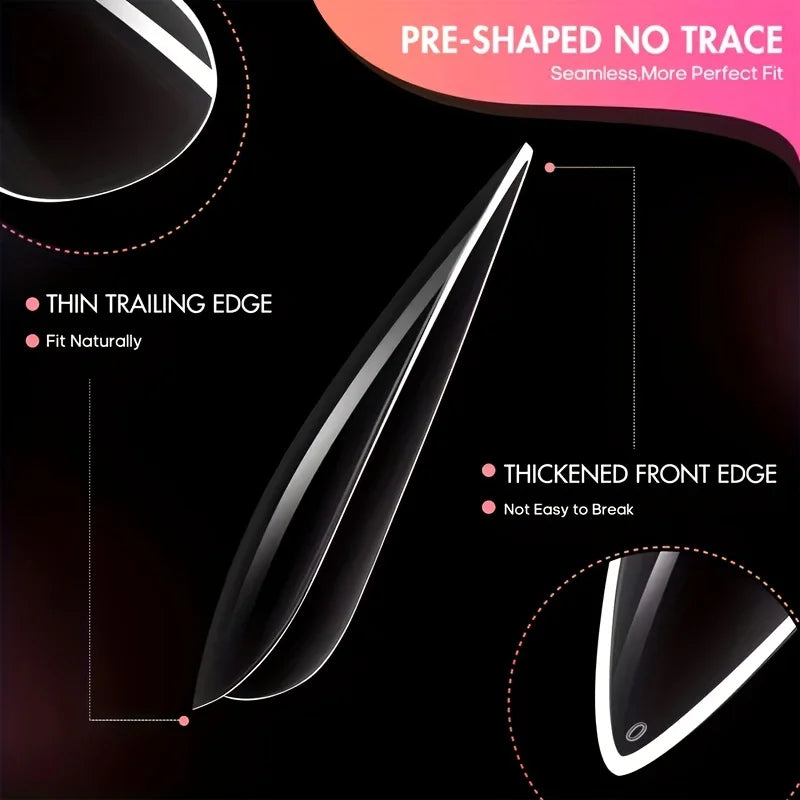 120 Pieces of Transparent Coffin/Mandarin/Aprilion/Square/Oval/Other Shape Style Boxed Nails, 12 Different Sizes Full Cover Acrylic Press-On Nails, Suitable for Home DIY Nail Art and Nail Salons, or as a Gift for Women's Nail