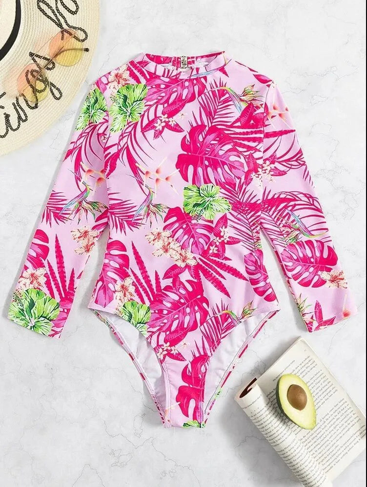 Ladies 2025 One-Piece High Collar Backless Fashionable Swimsuit Long Sleeve Suitable for Summer Beach And Swimming Pool