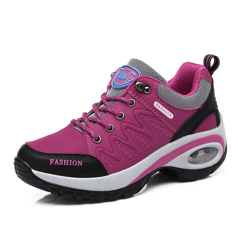 Ladies Sneakers Comfortable Breathable Platform Shoes Lace Up Female Casual Shoes for Women Outdoor Mountaineering Short Boots